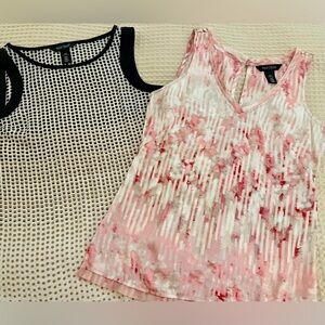 White House Black Market Pink and Black Tank Top Bundle